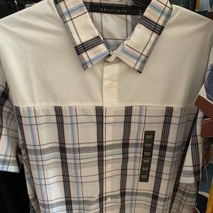 NWT Sean John Plaid Button Down Shirt